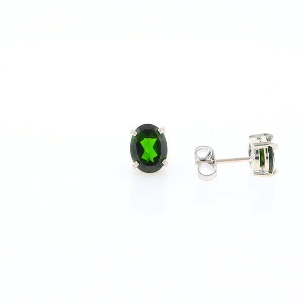 Chrome Diopside Solitaire Studs