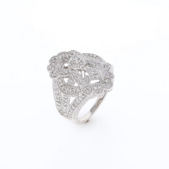 Floral Filigree Design Diamond Ring