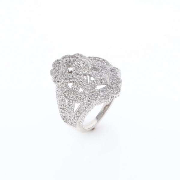 Floral Filigree Design Diamond Ring