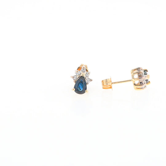 Pear Sapphire & Diamond Earrings