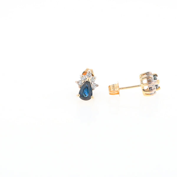 Pear Sapphire & Diamond Earrings