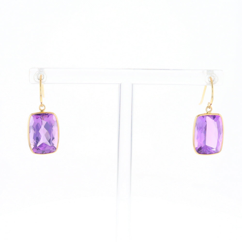 Solitaire Amethyst Dangle Earrings