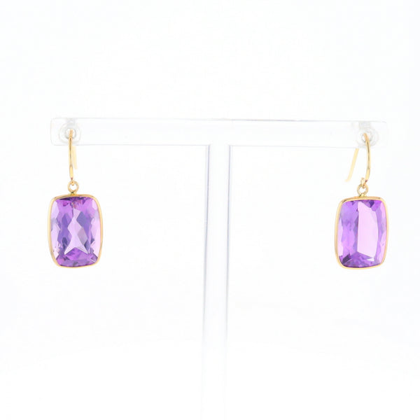 Solitaire Amethyst Dangle Earrings