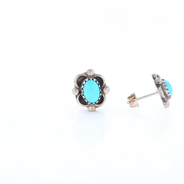 Turquoise Floral Framed Earrings