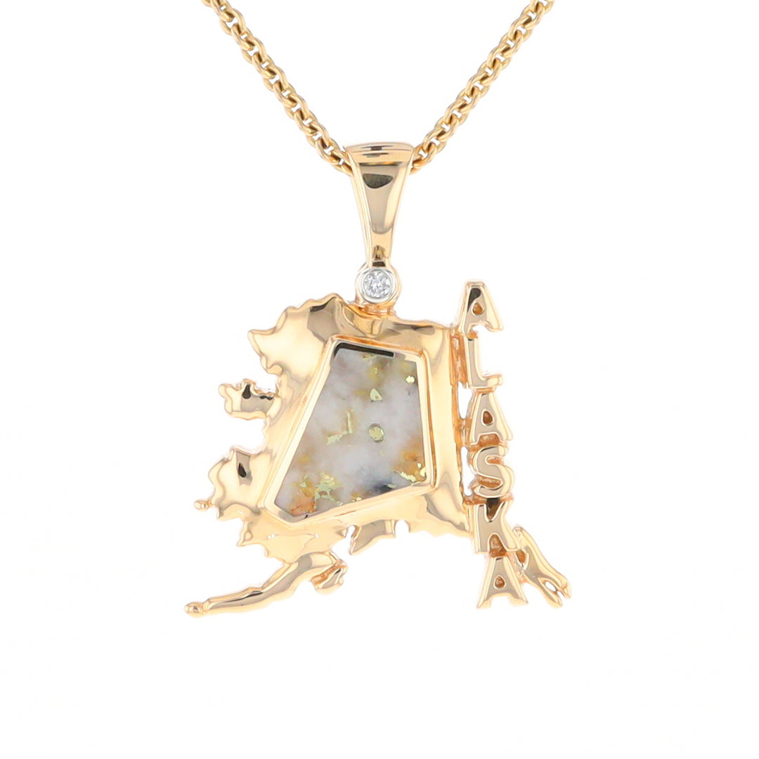 Alaska Gold Quartz Inlaid Pendant