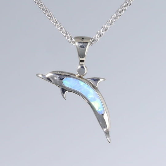 Opal Pendant Inlaid Sea Life Dolphin