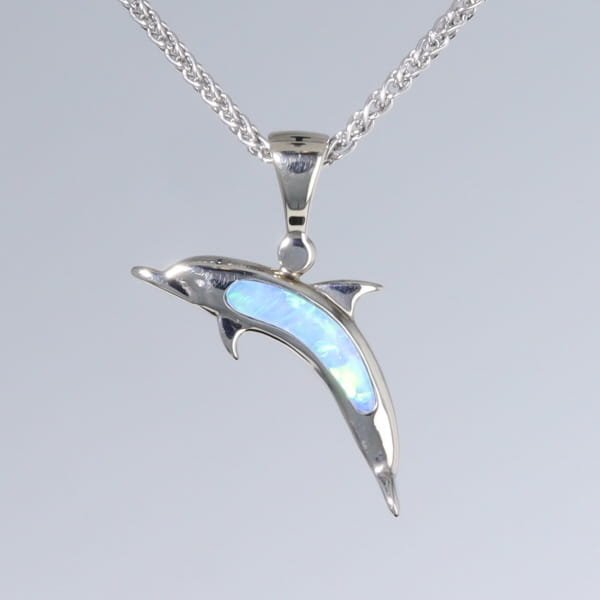 Opal Pendant Inlaid Sea Life Dolphin