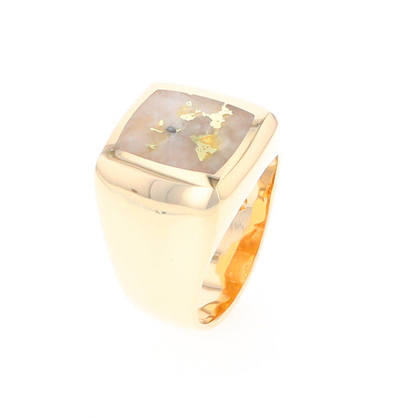 Natural Gold Quartz Men's Ring