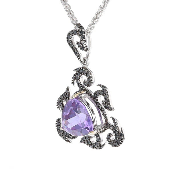 Black Diamond Tentacle and Trillion Mystic Topaz Pendant
