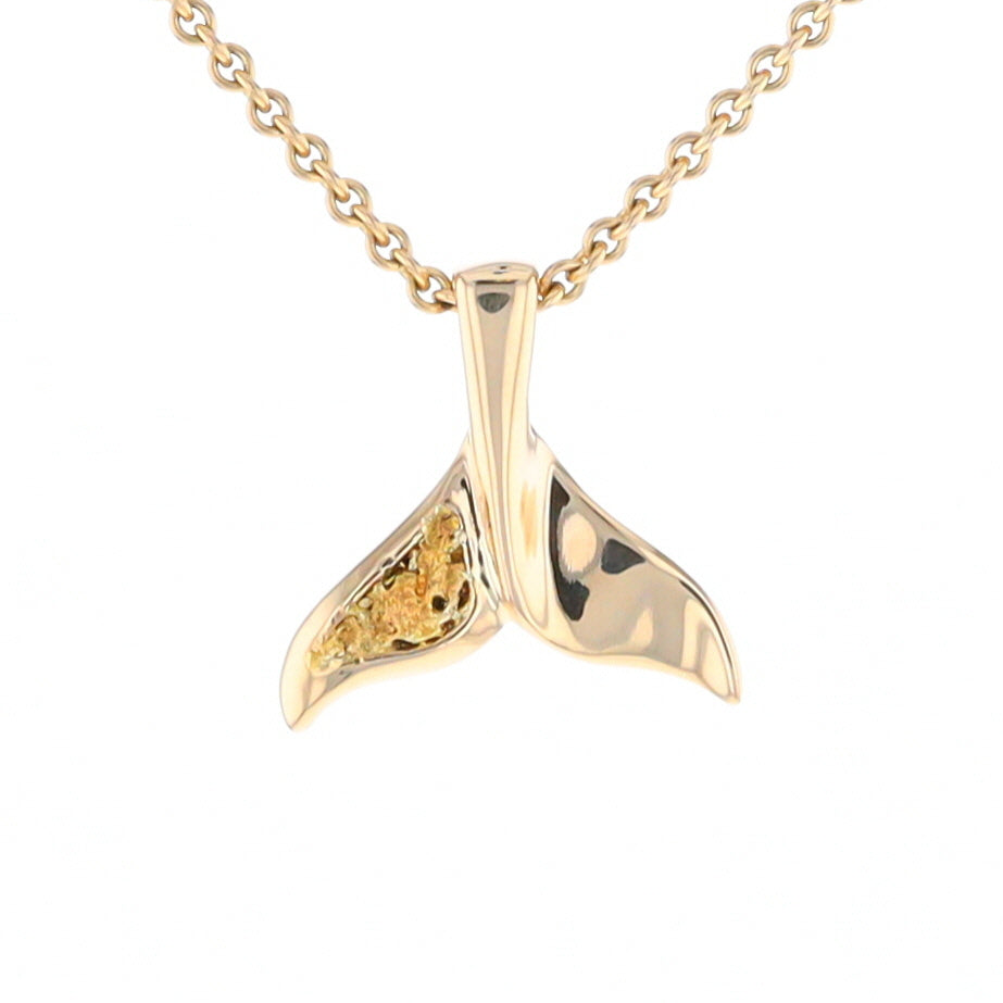 Whale Tail Necklaces Natural Nuggets Inlaid Sea Life Pendant