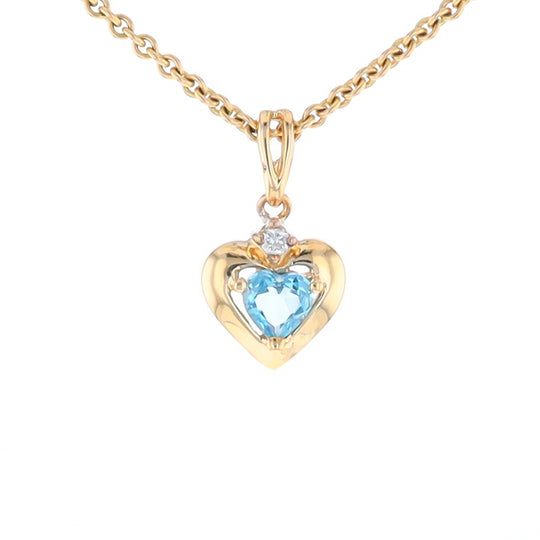 Blue Topaz Heart Pendant