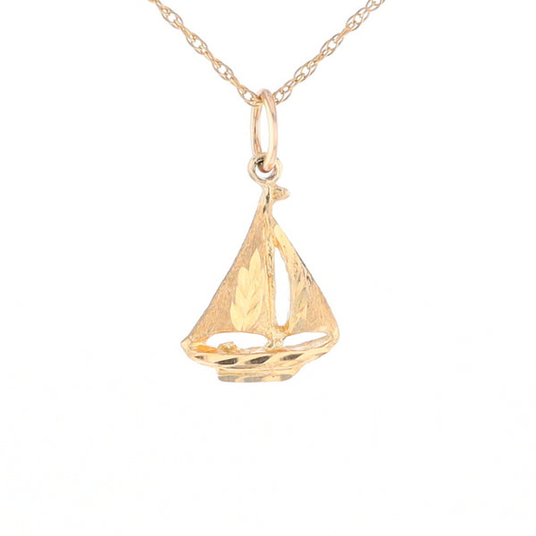 Yellow Gold Sailboat Pendant