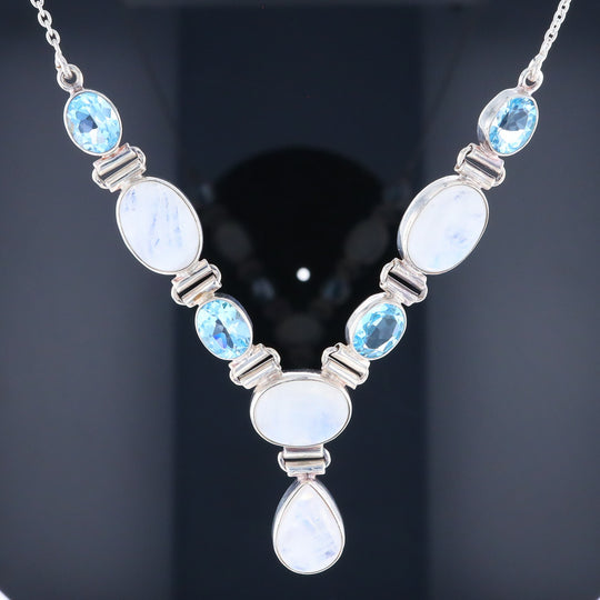 Moonstone & Blue Topaz Necklace