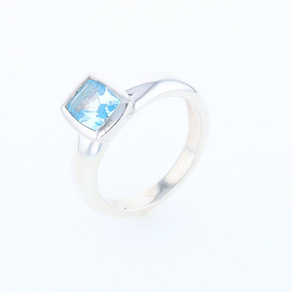 Bezel Blue Topaz Ring