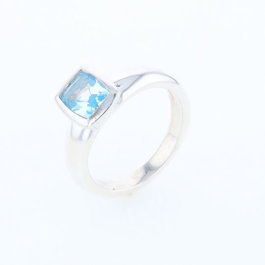 Bezel Blue Topaz Ring