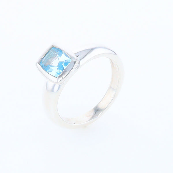 Bezel Blue Topaz Ring