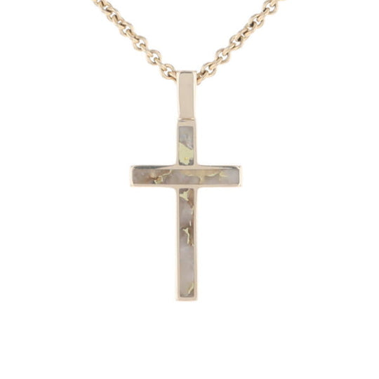 Three Section Gold Quartz Cross - G2