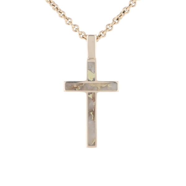 Three Section Gold Quartz Cross - G2