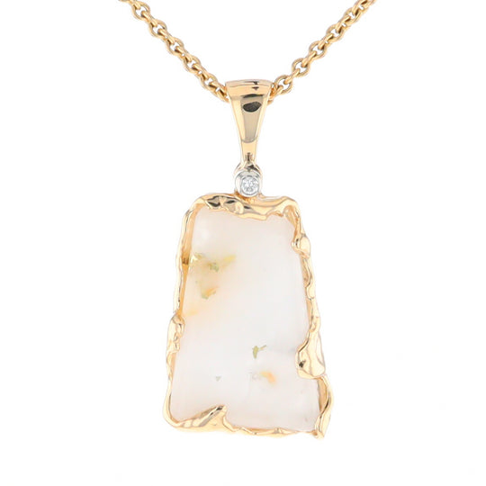 Gold Quartz Freeform Pendant  (G2)