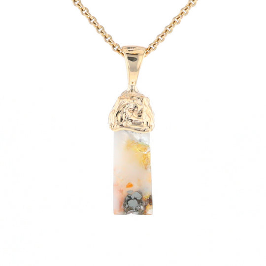 Gold Quartz Free Form Pendant