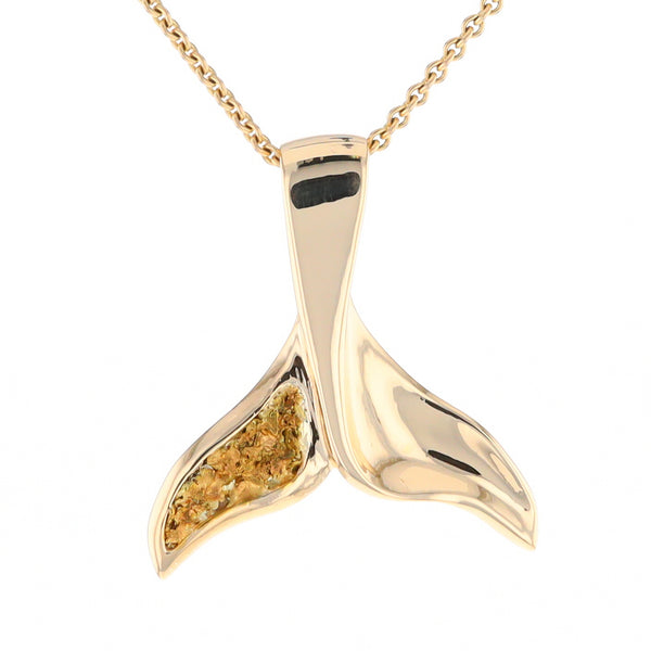 Whale Tail Necklaces Natural Nuggets Inlaid Sea Life Pendant