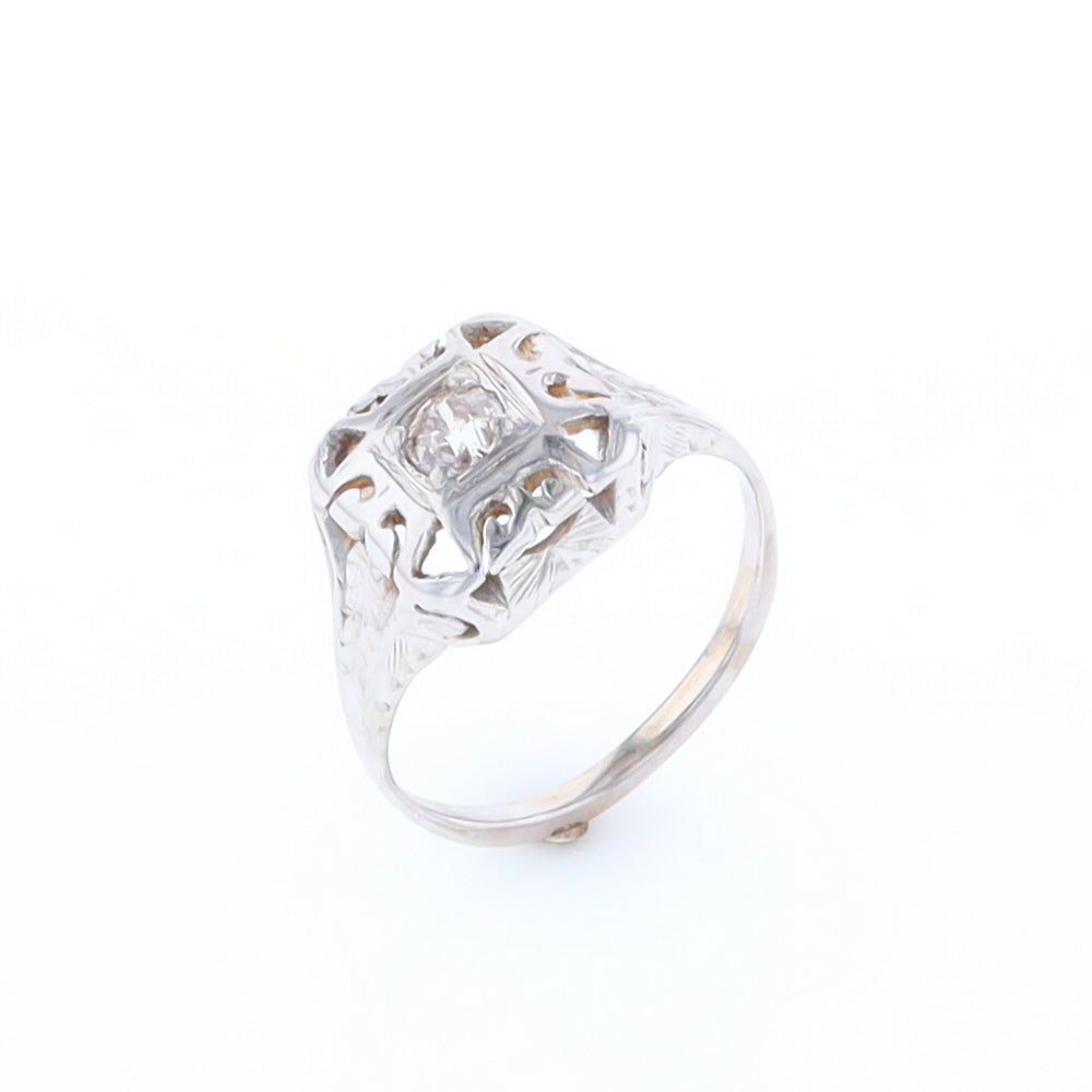 Vintage Square Top Diamond Ring