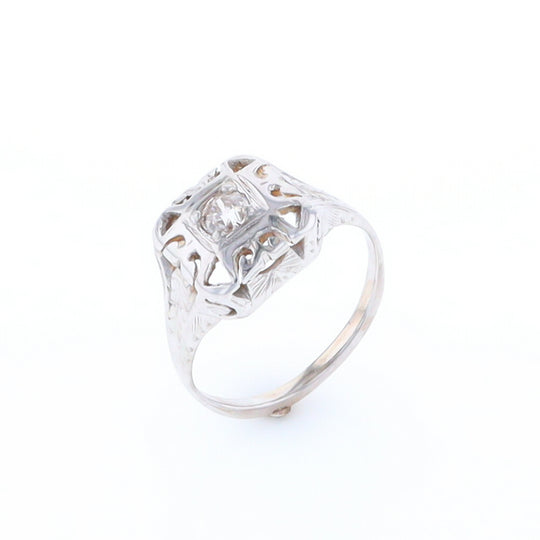 Vintage Square Top Diamond Ring