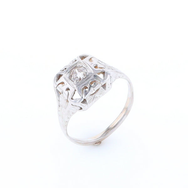 Vintage Square Top Diamond Ring