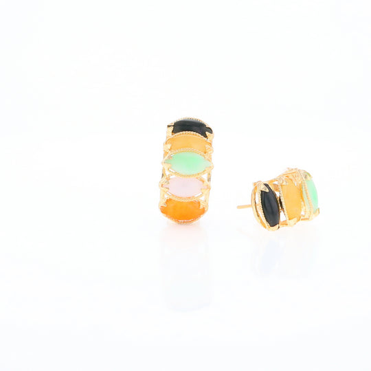 Multi-Color 5-Stone Earrings