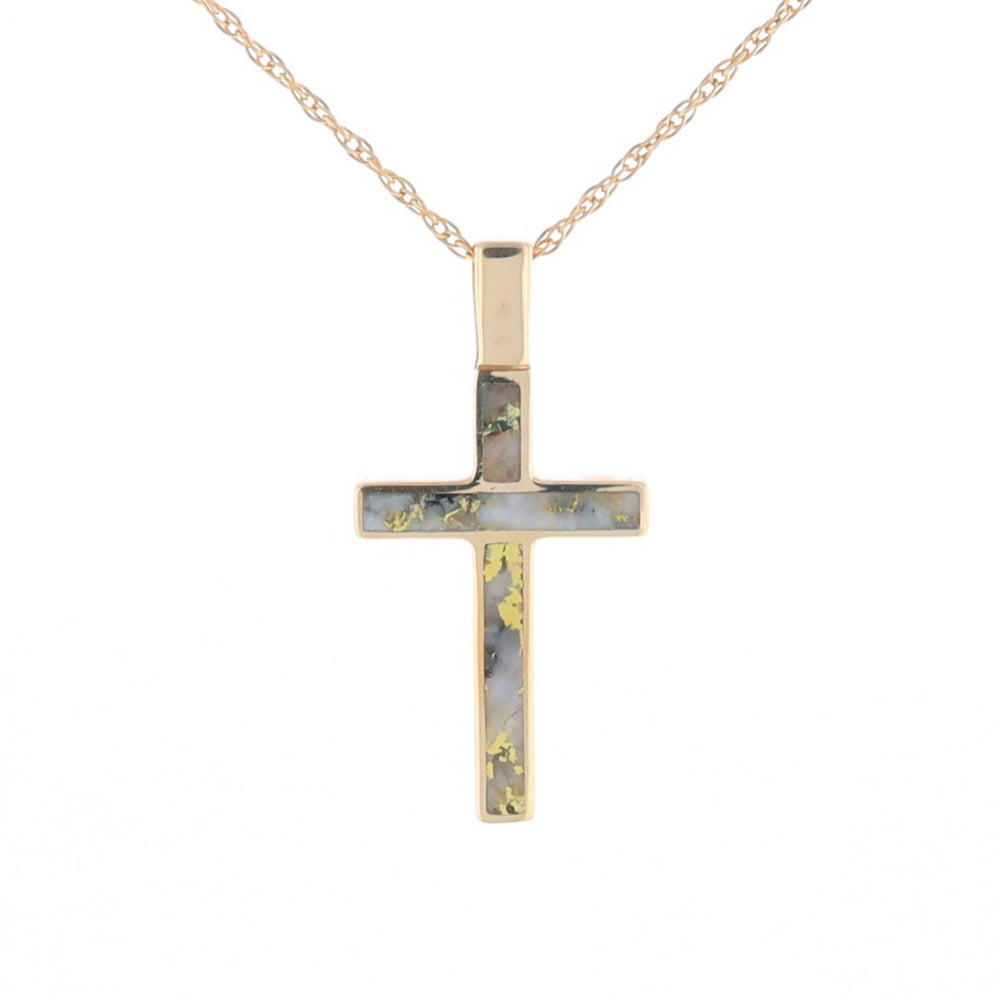 Three Section Gold Quartz Cross - G2