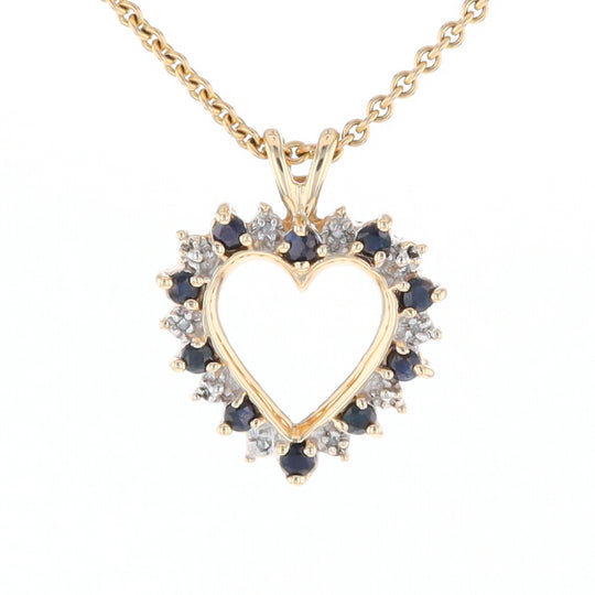 Open Heart Sapphire & Diamond Pendant