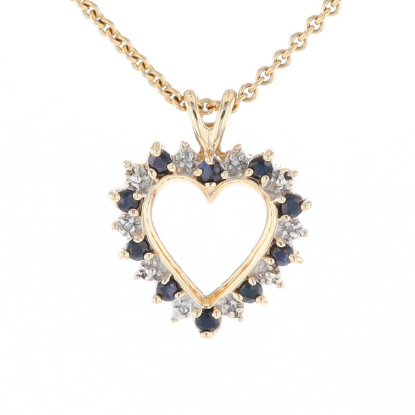 Open Heart Sapphire & Diamond Pendant