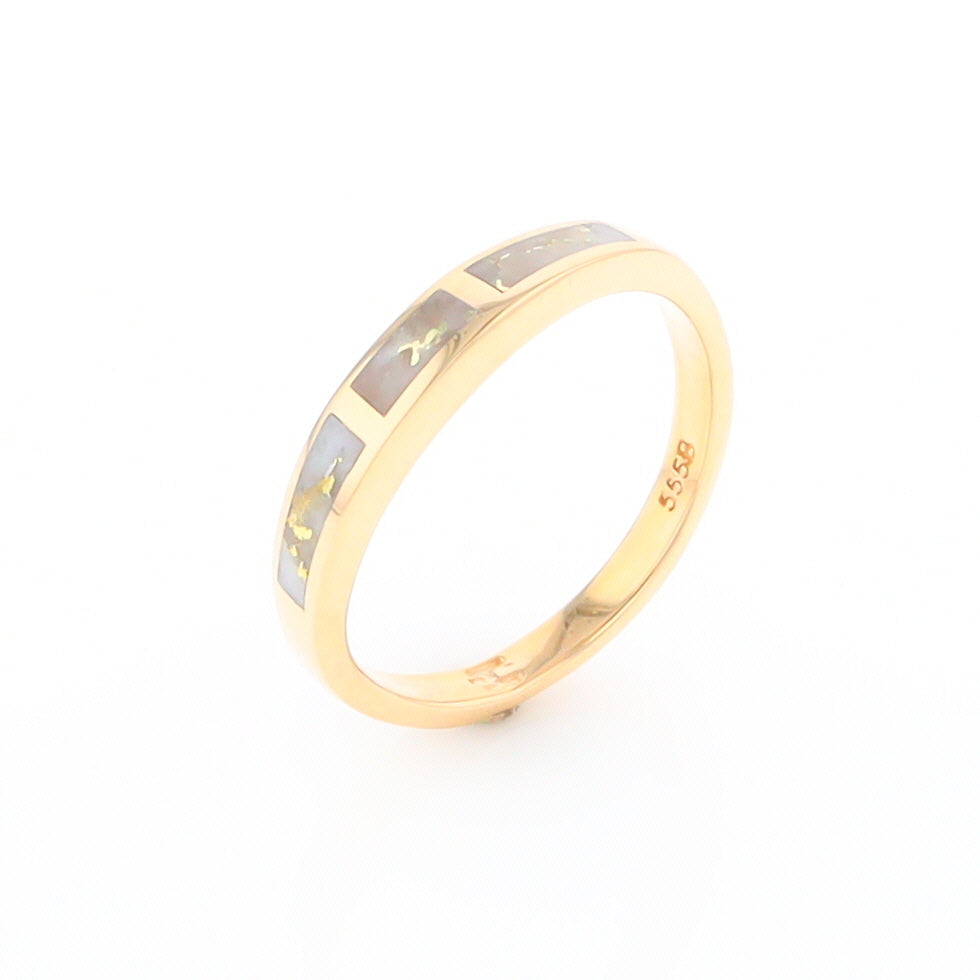 3 Section Gold Quartz Ring Lady’s Anniversary Band G2