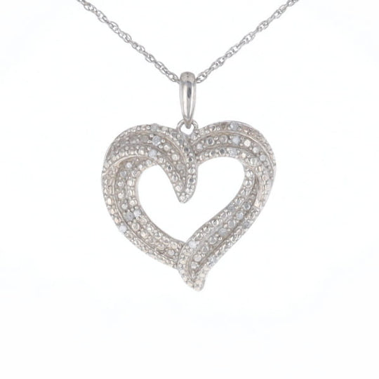 Frosted Diamond Heart Necklace