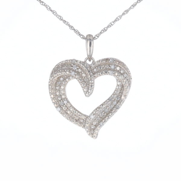 Frosted Diamond Heart Necklace
