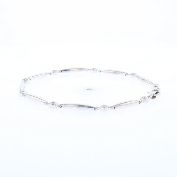 Elongated Link Diamond Bracelet