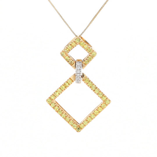 Yellow Sapphire Double Square Necklace