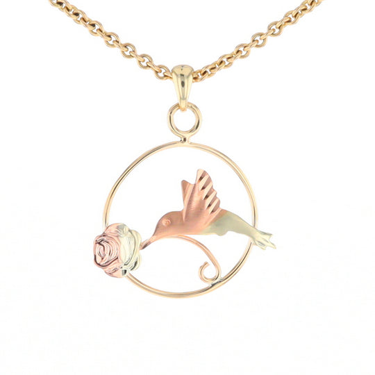 Hummingbird & Rose Pendant