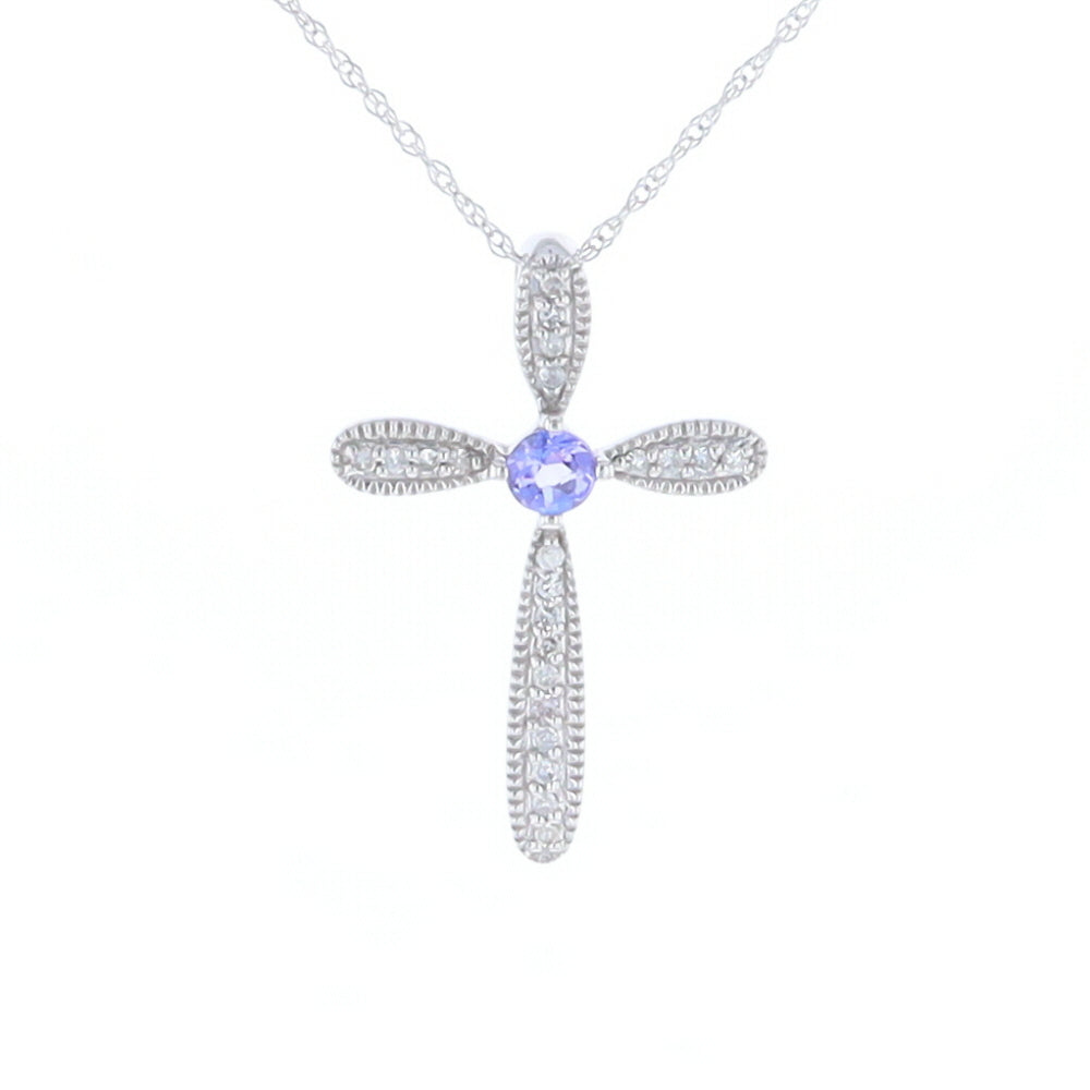Tanzanite Cross Necklace