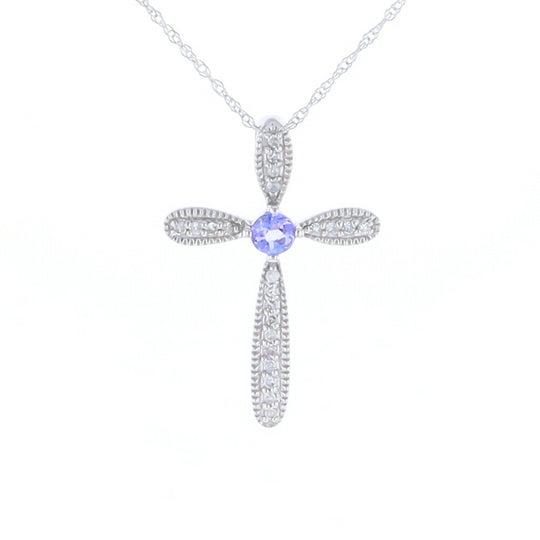 Tanzanite Cross Necklace