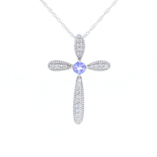 Tanzanite Cross Necklace
