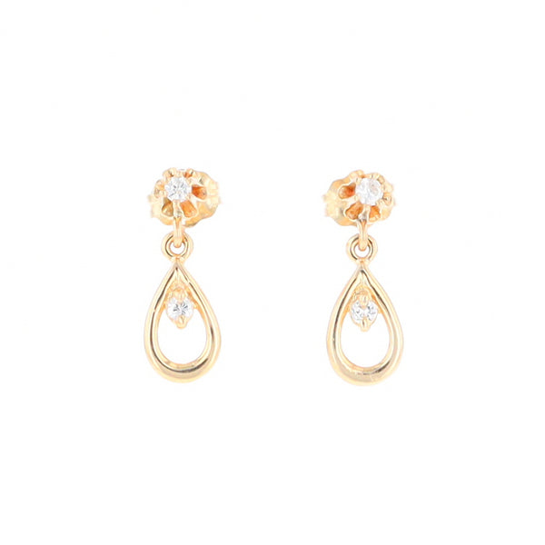 Dangle Teardrop Diamond Earrings