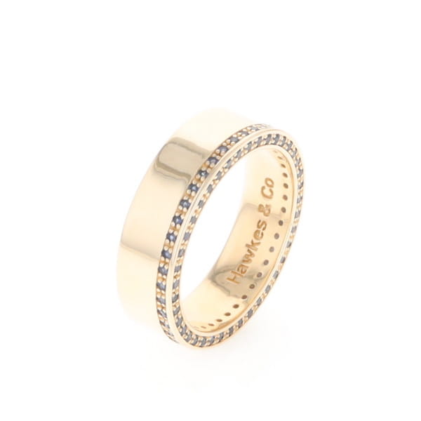Men's Blue Sapphire Wedding Band Contemporary Design