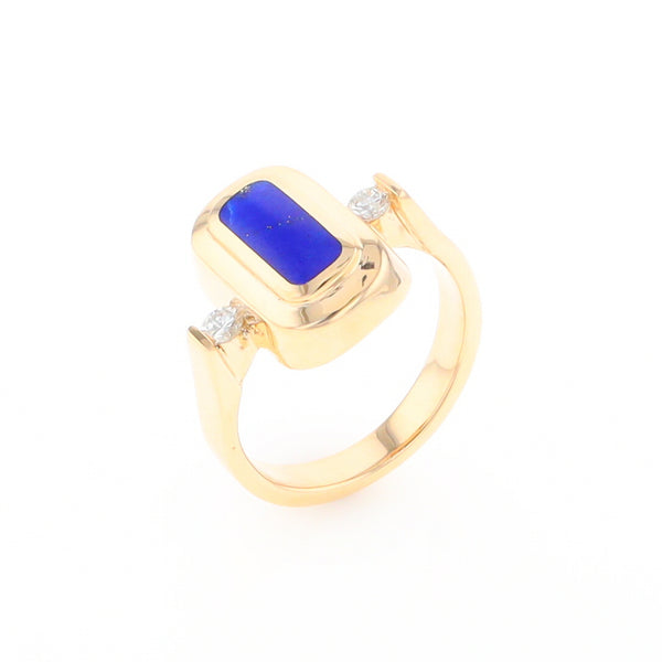 Lapis 0.16ctw Diamond Ring