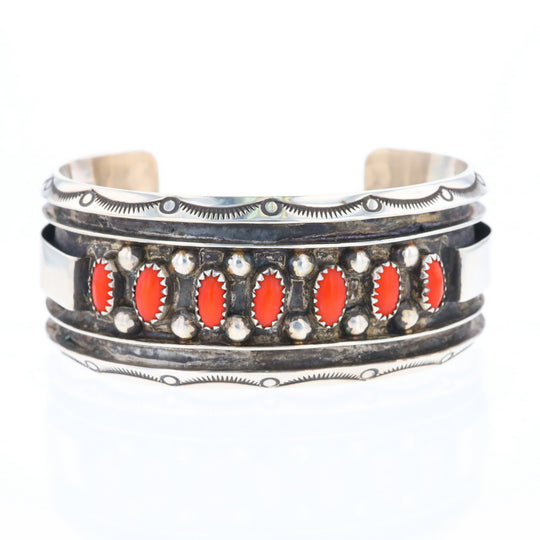 Jackie Singer Navajo Coral Cuff Bracelet