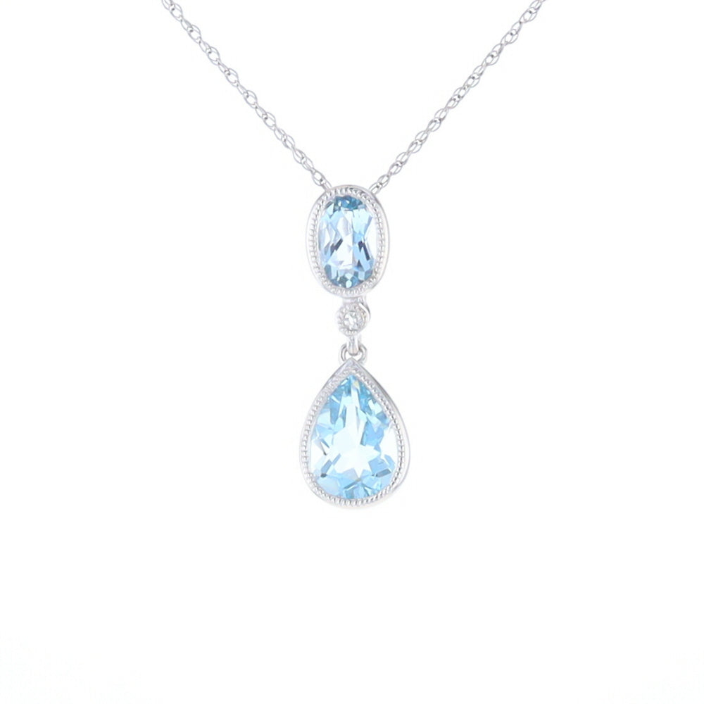 Oval and Pear-Shaped Aquamarine Pendant