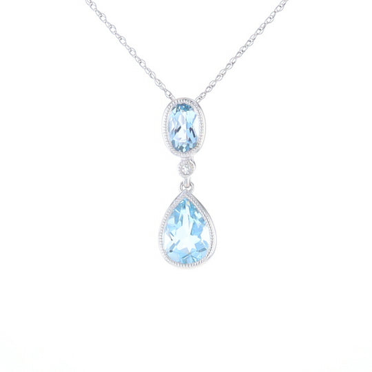 Oval and Pear-Shaped Aquamarine Pendant