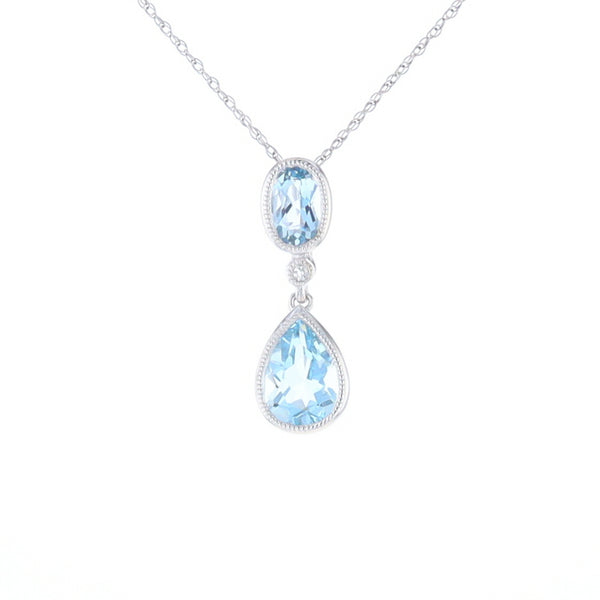 Oval and Pear-Shaped Aquamarine Pendant