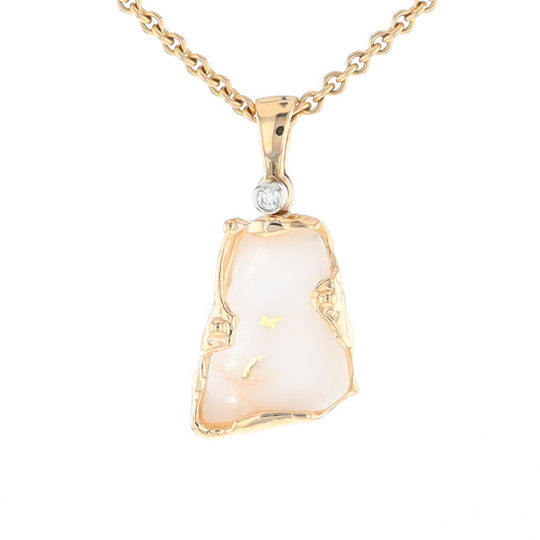 Gold Quartz Freeform Pendant