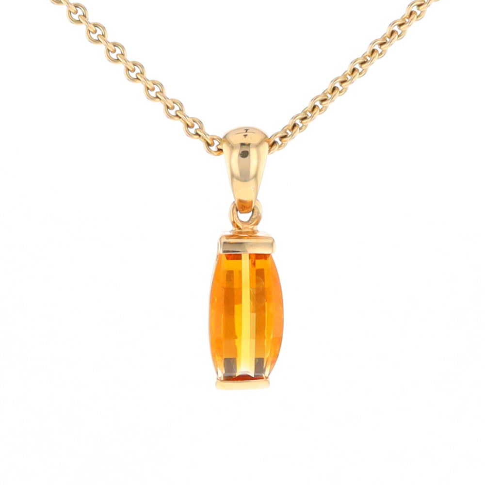 Fancy Cut Citrine Solitaire Pendant